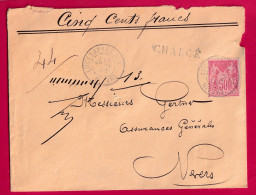 N°98 LUCENAY LES AIX NIEVRE LETTRE CHARGE POUR NEVERS LETTRE - 1877-1920: Periodo Semi Moderno