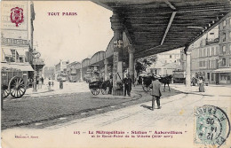 TOUT PARIS - Le Métropolitain - Station  " Aubervilliers " Et Le Rond-Point De La Villette (XIX Arrt) - Stations, Underground