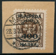 MEMEL 1923 Nr 128 Zentrisch Gestempelt Briefstück Gepr. X478902 - Memel (Klaipeda) 1923