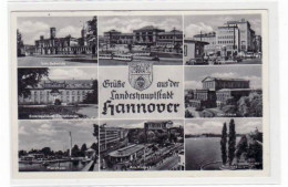 39079131 - Hannover, 8 Abbildungen Mit Hauptbahnhof U. Opernhaus Gelaufen, 1955 Kleiner Knick Unten Rechts, Sonst Gut E - Hannover