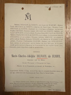 Mr Marie Charles Delvaux De Fenffe Professeur Universite Liege *1815+1887 Liege Bovigny De Wandre Muller Duvigneaud Mind - Esquela