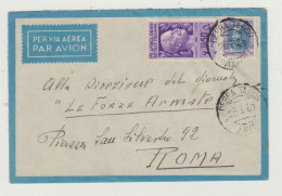 BUSTA SENZA LETTERA - VIA AEREA - ANNULLA DEBRA TABOR - AMARA DEL 1940 VIAGGIATA VERSO ROMA WW2 - Marcofilía (Aviones)