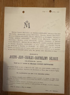 Mr Joseph Delvaux Ingenieur Civil Veuf Capitaine *1859+1896 Liege Bovigny Luxemburg Gernaert De Spirlet - Obituary Notices