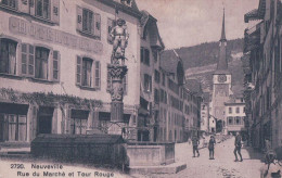 La Neuveville BE Animée, Rue Du Marché Et Tour Rouge (5154) - La Neuveville