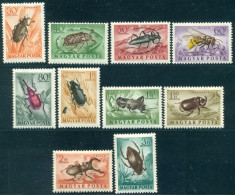 1954 Insects,Stag Beetle,great Diving Beetle,field Cricket,Hungary,Mi.1354,MNH - Coléoptères