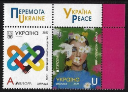 UCRANIA /UCRAINA /UKRAINE  -EUROPA-CEPT 2023-"PEACE –The Highest Value Of Humanity"- SERIE De 2 V. - CH-SUP-DER - 2023
