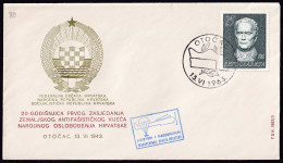 .Yugoslavia, 1963-06-13, Croatia, Otocac, ZAVNOH, Special Cover & Postmark (I) - Otros & Sin Clasificación