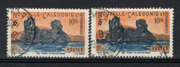 Nouvelle Calédonie - Variété - 1 Bleu-gris Et 1 Normal Bleu-noir , Oblitérés - Gebraucht