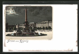 Mondschein-Lithographie Leipzig, Mendebrunnen  - Leipzig