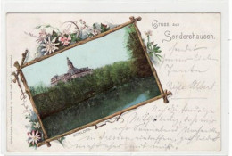 39016431 - Sondershausen, Rahmenkarte Mit Schloss Gelaufen Von 1900. Gute Erhaltung. - Sondershausen