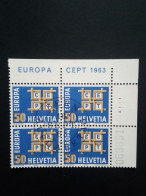 SCHWEIZ MI-NR. 781 GESTEMPELT(USED) ECHRANDVIERERBLOCK EUROPA 1963 - Usati