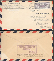 USA First Flight Cover CAM16 To Louisville KY 1931 - Lettres & Documents