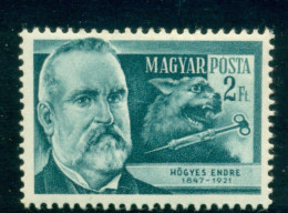 1954 Hőgyes Endre,hungarian Doctor,medicine,Dog Rabies,Hungary,1408,MNH - Other & Unclassified