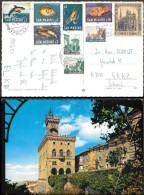 San Marino Postcard To Austria 1969. Marine Life Dolphins Octopus Fish Stamps - Brieven En Documenten