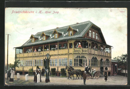 AK Friedrichsbrunn I. H., Hotel Jung, Gäste Auf Dem Balkon, Kutsche  - Other & Unclassified