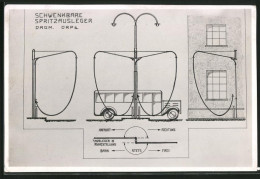 Fotografie Patentzeichnung Für Schwenkbare Spritzausleger, Bus Passiert Ausleger  - Automobile