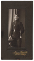 Fotografie Martin Herzfeld, Dresden, Pragerstr. 7, Portrait Sächsischer Soldat In Uniform Rgt. 12 Mit Bajonett, Porte  - Anonymous Persons