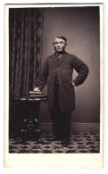 Photo Henry Keet, Liverpool, Gt. George St. 117, Portrait Herr Im Anzug Mit Mantel Und Backenbart  - Personnes Anonymes