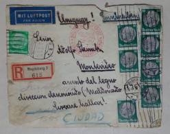Allemagne - Enveloppe D'air Circulé Avec Timbres Thématiques Du Troisième Reich (1935) - Used Stamps