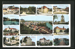 AK Weissenfels, Kreis-Ständehaus, Seminar, Stadtgarten  - Weissenfels