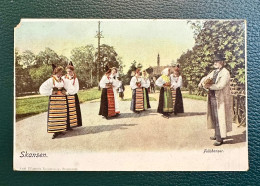 984 SUECIA SWEDEN SKANSEN FOLKDANSER RARE POSTCARD - Suède