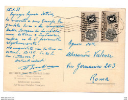 Sardegna Lire 10 Su Cartolina - 1946-60: Storia Postale