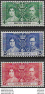 1937 Hong Kong Coronation 3v. MNH SG N. 137/39 - Other & Unclassified