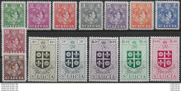 1949-50 St Lucia Giorgio VI 14v. MNH SG N. 146/59 - Other & Unclassified