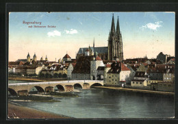 AK Regensburg, Ortsansicht Mit Steinerner Brücke  - Regensburg