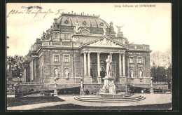 AK Wiesbaden, Königliches Hoftheater Mit Schillerdenkmal  - Theater