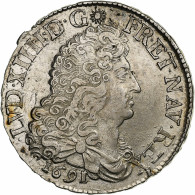 France, Louis XIV, 1/2 Écu Aux Huit L, 1691, Tours, Argent, TTB+, Gadoury:184 - 1643-1715 Luigi XIV El Re Sole