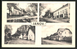 AK Janov, Skola, Strassenpartien Im Ort  - República Checa