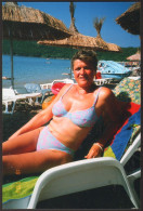 Pretty Bikini Woman Female Girl On Beach Old Photo 15x10 Cm #40532 - Anonieme Personen