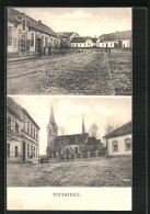 AK Tochovice, Blick Zur Kirche, Strassenpartie Im Ortskern  - Czech Republic