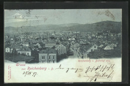 Mondschein-AK Reichenberg / Liberec, Ortsansicht Vom Bahnhof Aus  - Tchéquie