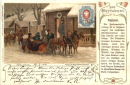 Das Postwesen - Russland - Briefmarken - Litho - Sellos (representaciones)