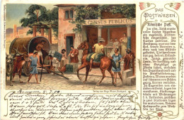 Das Postwesen - Römische Post - Briefmarken - Litho - Timbres (représentations)