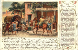 Das Postwesen - Römische Post - Briefmarken - Litho - Briefmarken (Abbildungen)