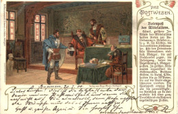 Das Postwesen - Botenpost Des Mittelalters - Briefmarken - Litho - Timbres (représentations)