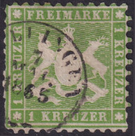 Wurttemberg 1863 Sc 34 Mi 25 Used [..]lingen Cancel Damaged Perfs - Afgestempeld