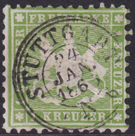 Wurttemberg 1863 Sc 34 Mi 25 Used Stuttgart Cancel Small Centre Thin - Oblitérés