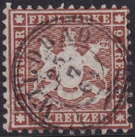 Wurttemberg 1863 Sc 39a Mi 28 Used Wildbad Cancel - Gebraucht