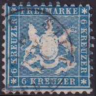 Wurttemberg 1863 Sc 37 Mi 27 Used Stuttgart Cancel Tiny Thin - Afgestempeld