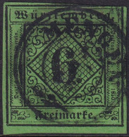 Wurttemberg 1851 Sc 4a Mi 3IIa Used Mengen Cancel - Gebraucht