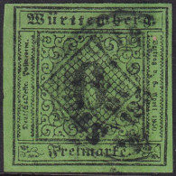 Wurttemberg 1851 Sc 4 Mi 3I Used - Oblitérés