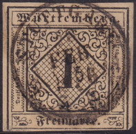 Wurttemberg 1851 Sc 1 Mi 1 Used Stuggart Cancel - Usados