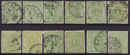 Wurttemberg 1869 Sc 47 Mi 36 Selection Of 12 Used - Used