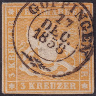 Wurttemberg 1857 Sc 9 Mi 7 Used Goppingen Cancel Small Thins - Usados