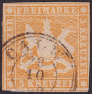 Wurttemberg 1857 Sc 9 Mi 7 Used Calw Cancel - Gebraucht