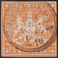 Wurttemberg 1857 Sc 9 Mi 7 Used Heilbronn Cancel - Gebraucht